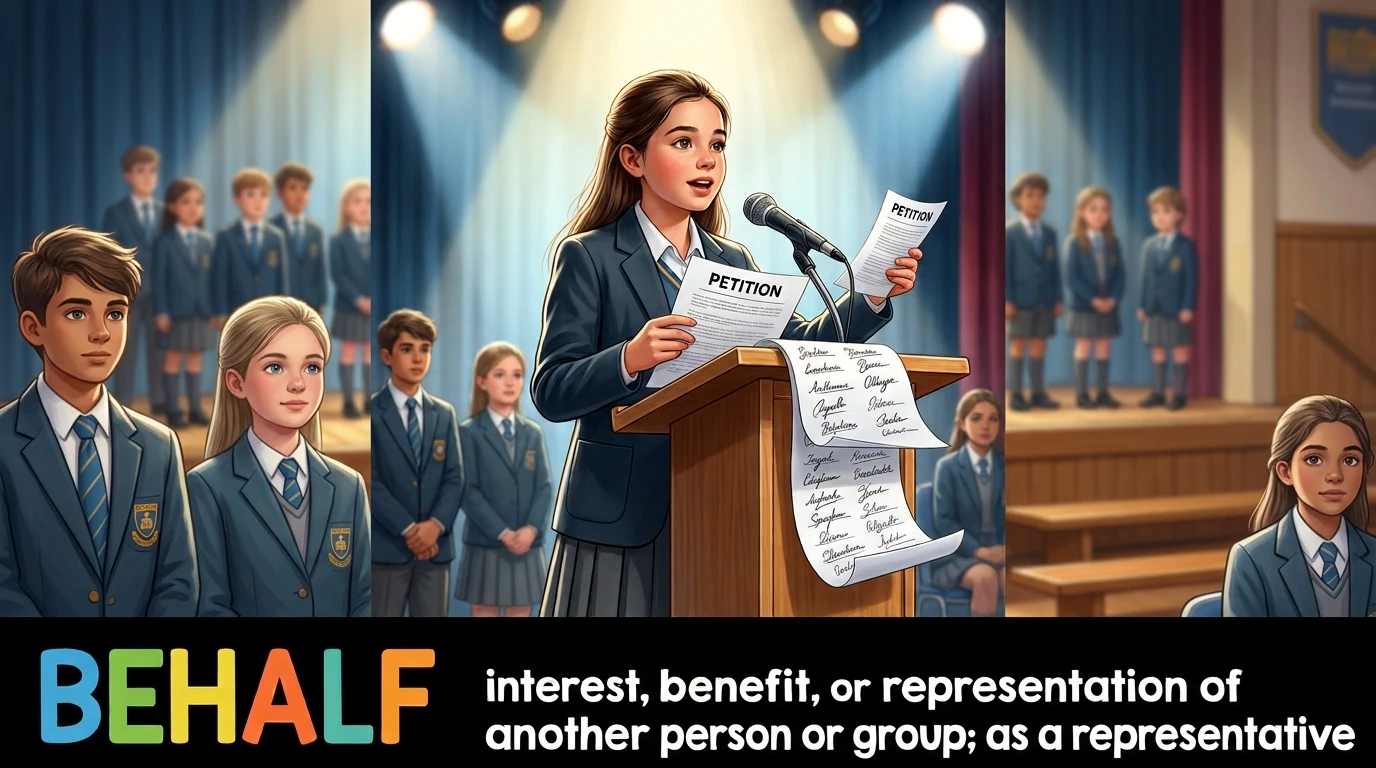 English Illustration for behalf